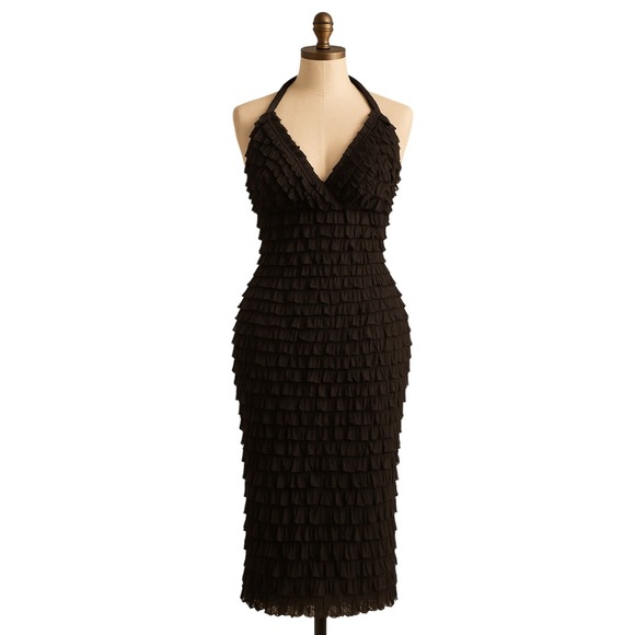 betsey johnson black ruffle dress Plus Size - Betsey Johnson Maxi Strapless Ruffle Tea Dress
